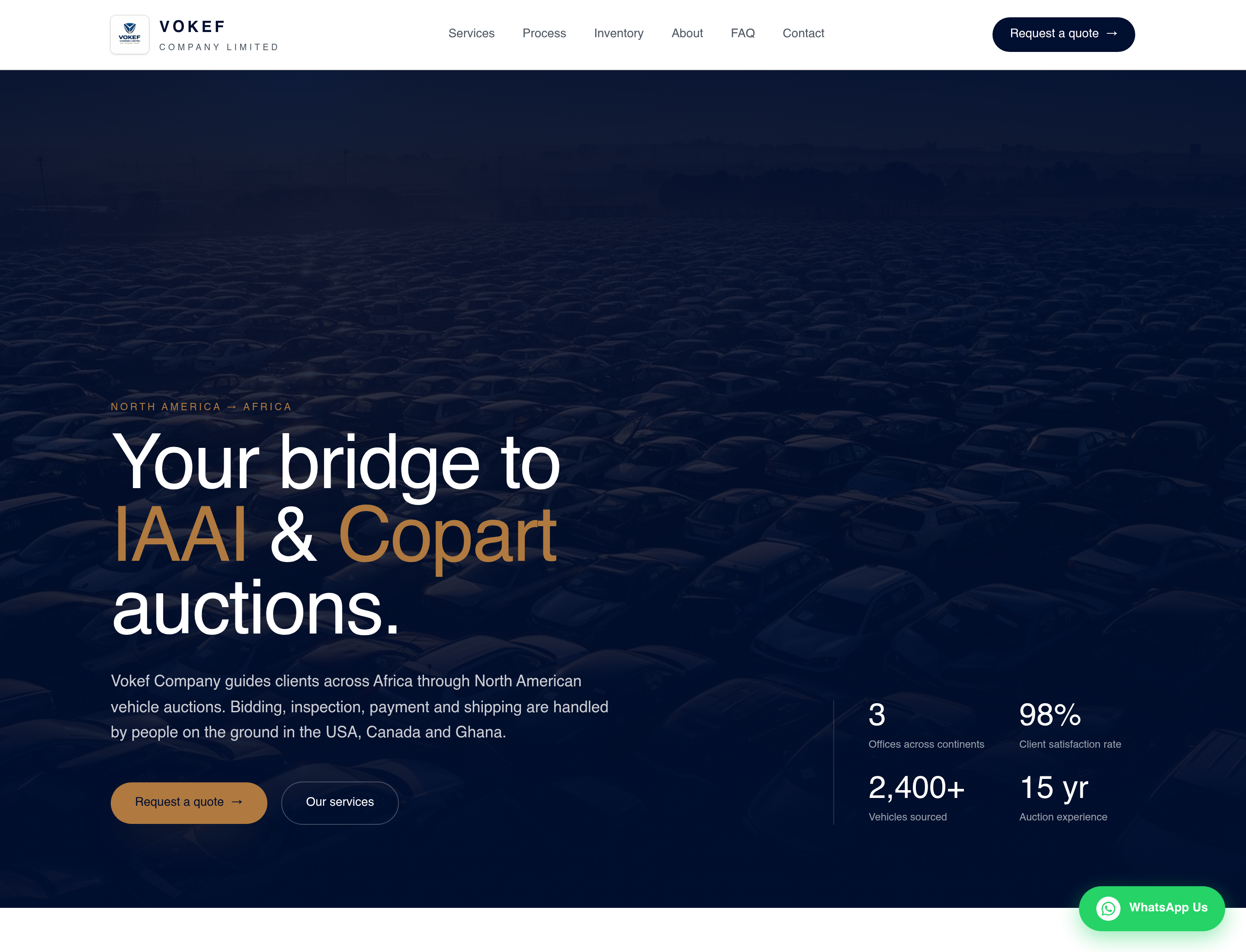 Vokef Company website screenshot